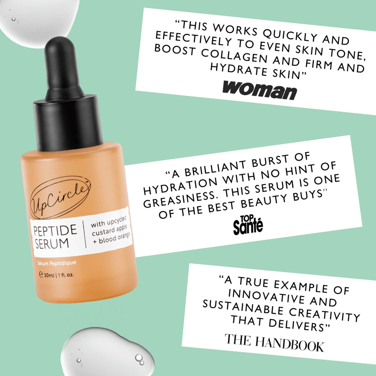 UpCircle Peptide Serum with Upcycled Custard Apple + Blood Orange 30ml