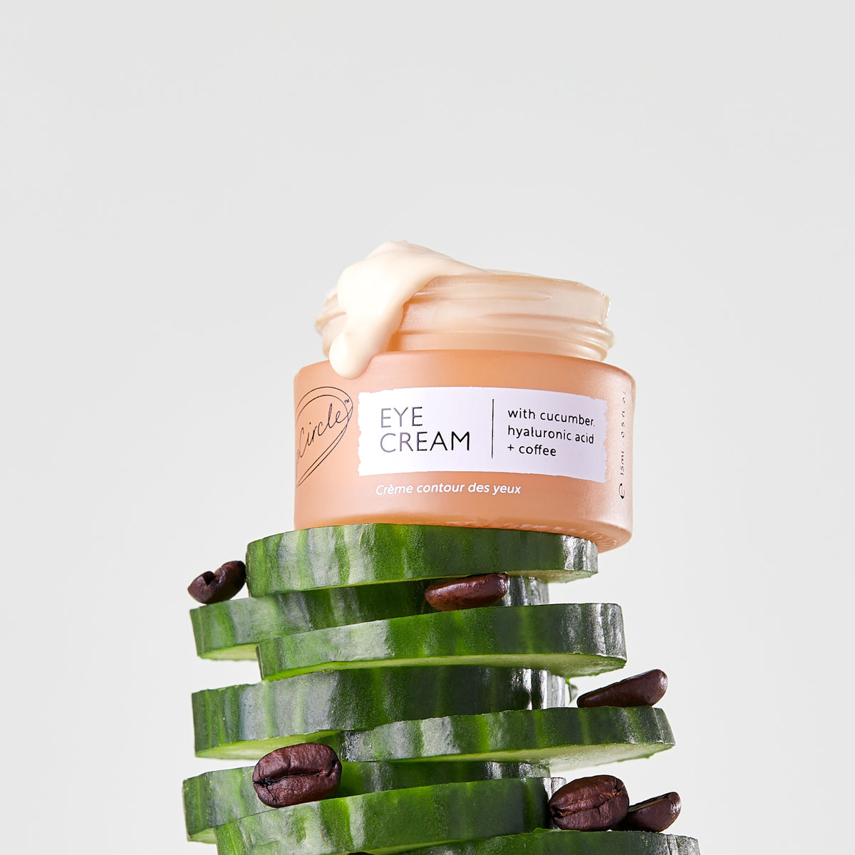 UpCircle Eye Cream with Cucumber, Hyaluronic Acid + Coffee 15ml